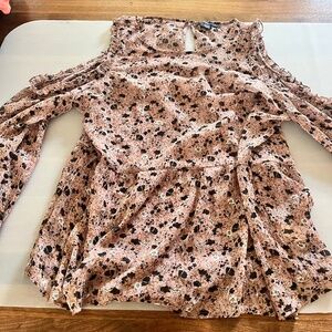 Mauve Floral Cutout Top with Camisole